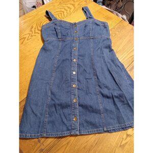 KUT FROM THE KLOTH Jeans Dress LARGE Denim Womens BLUE Dark Wash Summer NEW